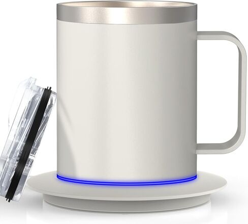 Self Heating Coffee Mug for Desk,Heated Cup with 10Hrs Auto Shut Off, USB Powered Mug Warmer Set (12oz-Royal Blue) in Saudi Arabia