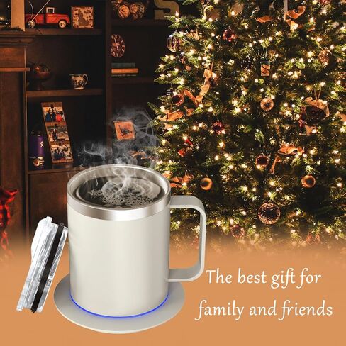 Self Heating Coffee Mug for Desk,Heated Cup with 10Hrs Auto Shut Off, USB Powered Mug Warmer Set (12oz-Royal Blue) in Saudi Arabia