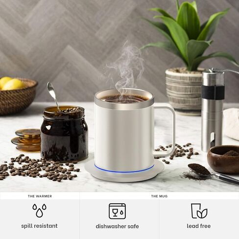 Self Heating Coffee Mug for Desk,Heated Cup with 10Hrs Auto Shut Off, USB Powered Mug Warmer Set (12oz-Royal Blue) in Saudi Arabia