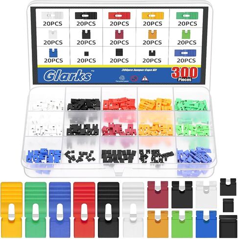 Glarks 300pcs 1.27/2.0/2.54/mm caps kit ، 6 ألوان غطاء لوحة دائرة ثنائي الفينيل متعدد الكلور ، كتل دبوس توصيل الدائرة القصيرة ، قبعات كمبيوتر قياسية ل Arduino Raspberry Pi PCB PCB DVD HDD in Saudi Arabia