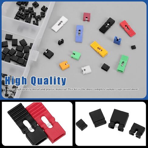 Glarks 300pcs 1.27/2.0/2.54/mm caps kit ، 6 ألوان غطاء لوحة دائرة ثنائي الفينيل متعدد الكلور ، كتل دبوس توصيل الدائرة القصيرة ، قبعات كمبيوتر قياسية ل Arduino Raspberry Pi PCB PCB DVD HDD in Saudi Arabia