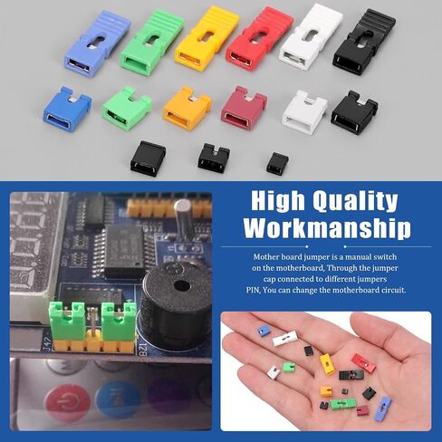 Glarks 300pcs 1.27/2.0/2.54/mm caps kit ، 6 ألوان غطاء لوحة دائرة ثنائي الفينيل متعدد الكلور ، كتل دبوس توصيل الدائرة القصيرة ، قبعات كمبيوتر قياسية ل Arduino Raspberry Pi PCB PCB DVD HDD in Saudi Arabia