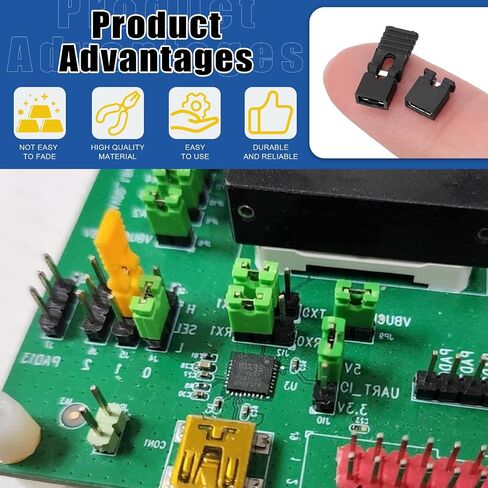 Glarks 300pcs 1.27/2.0/2.54/mm caps kit ، 6 ألوان غطاء لوحة دائرة ثنائي الفينيل متعدد الكلور ، كتل دبوس توصيل الدائرة القصيرة ، قبعات كمبيوتر قياسية ل Arduino Raspberry Pi PCB PCB DVD HDD in Saudi Arabia