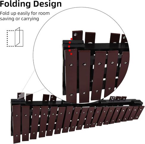 Foldable Glockenspiel Xylophone, 30 Note Glockenspiel, Xylophone 5mm Thickness Aluminum Bars Percussion Musical Instrument with Carrying Bag 2 Mallets Gift for Beginners Students in Saudi Arabia