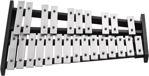 25 ملاحظة Glockenspiel Xylophone للبالغين Kids Metal Bars Wooden Base تشمل 2 مطرقة تحمل حقيبة Glockenspiel أداة توسيع الاهتمام الموسيقي in Saudi Arabia