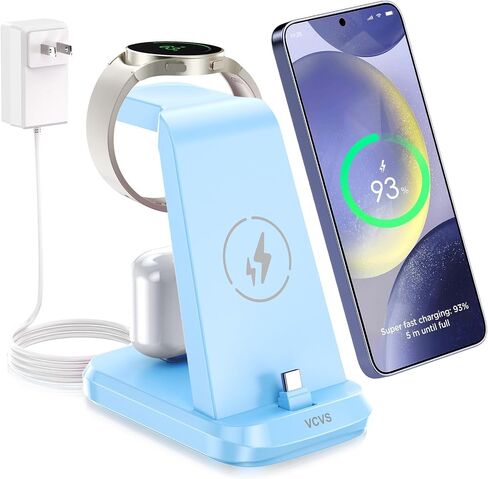 VCVS 36W USB C Super Fast Charging Station for Samsung Phones Watches Earbuds, 3 in 1 Charger for Samsung Galaxy Watch Ultra/7/6/5/4/3, Galaxy S24/S23/S22/21/20,Note20/10,Z Fold/Flip 5/4,USB-C Buds in Saudi Arabia