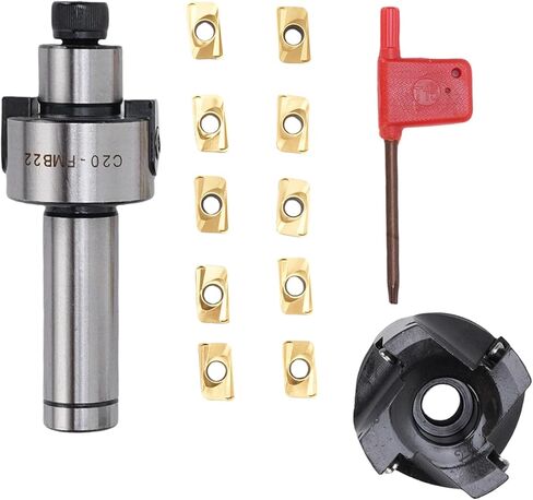 EMUKOEP 400R 50 22 4T Face Mill Kit, 4 Flute Cutter, 10 APMT1604 Inserts, CNC Lathe, for Wide Applications in Saudi Arabia