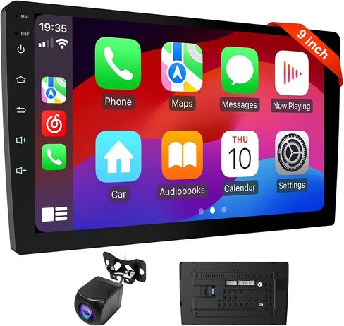 9" Wireless Double Din Car Stereo Apple Carplay Radio Screen for Car Audio Receivers, Bluetooth 5.0,Wireless CarPlay Android Auto Touchscreen,GPS Navigation,Voice Control,Backup Camera,FM in Saudi Arabia