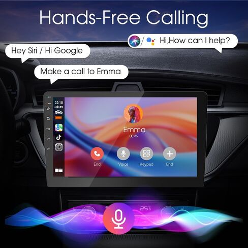 9" Wireless Double Din Car Stereo Apple Carplay Radio Screen for Car Audio Receivers, Bluetooth 5.0,Wireless CarPlay Android Auto Touchscreen,GPS Navigation,Voice Control,Backup Camera,FM in Saudi Arabia