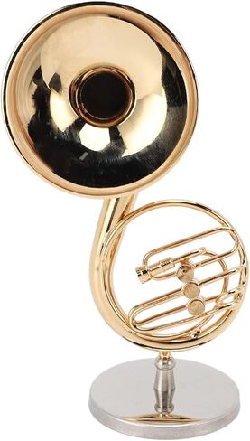Sousaphone Miniature الرائعة - النحاس القوي ، المصقول بسلاسة ولامع! يأتي مع موقف وحالة ، ديكور منزلي مثالي لمحبي الموسيقى ، والأرفف ، والمكاتب ، وغرفة المعيشة in Kuwait