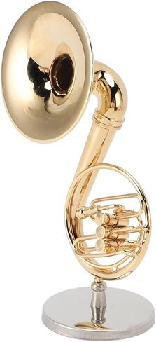 Sousaphone Miniature الرائعة - النحاس القوي ، المصقول بسلاسة ولامع! يأتي مع موقف وحالة ، ديكور منزلي مثالي لمحبي الموسيقى ، والأرفف ، والمكاتب ، وغرفة المعيشة in Kuwait