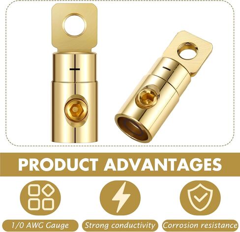 4 أجهزة كمبيوتر 1/0 موصل سلك المقياس 1/0 طرف بطارية AWG Gauge Gold Scre in Saudi Arabia