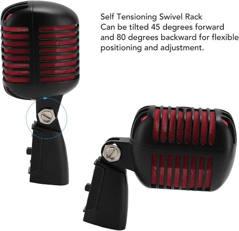 Classic Retro Dynamic Vocal Microphone, Professional Live Performance Cardioid Mic Old Vintage Studio Mic, Universal Vocal Recording Microphone for KTV, Stage Performance in Saudi Arabia