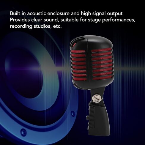 Classic Retro Dynamic Vocal Microphone, Professional Live Performance Cardioid Mic Old Vintage Studio Mic, Universal Vocal Recording Microphone for KTV, Stage Performance in Saudi Arabia