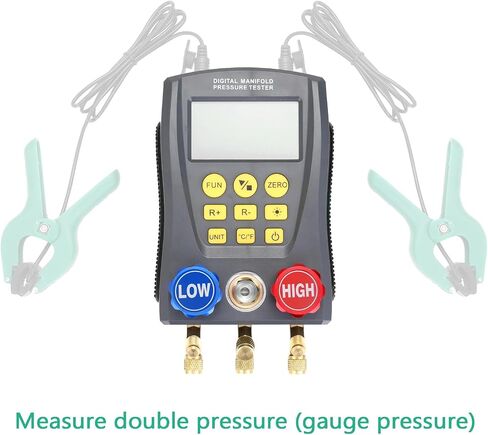 HUIOP DY517,Pressure Gauge Refrigeration Digital Vacuum Pressure Manifold Tester Meter HVAC Temperature Tester Digital Manifold Gauge Meter HVAC Vacuum Pressure in Saudi Arabia