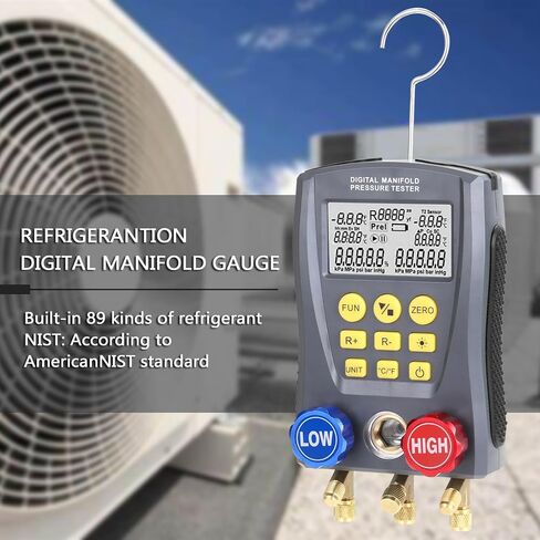 HUIOP DY517,Pressure Gauge Refrigeration Digital Vacuum Pressure Manifold Tester Meter HVAC Temperature Tester Digital Manifold Gauge Meter HVAC Vacuum Pressure in Saudi Arabia