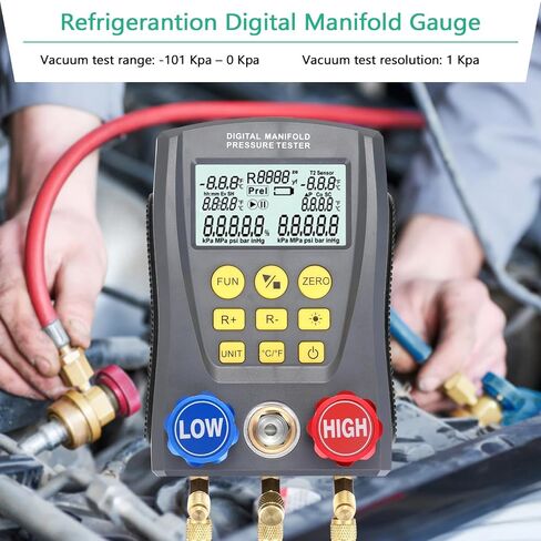 HUIOP DY517,Pressure Gauge Refrigeration Digital Vacuum Pressure Manifold Tester Meter HVAC Temperature Tester Digital Manifold Gauge Meter HVAC Vacuum Pressure in Saudi Arabia