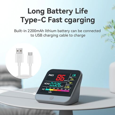13 في 1 اختبار جودة الهواء للمنزل ، شاشة جودة الهواء الداخلية ، مع PM1/PM2.5/PM10/عداد الجسيمات/AQI/الرطوبة/TVOC/درجة الحرارة/الفورمالدهيد ، مستشعر جودة الهواء المحمول in Saudi Arabia