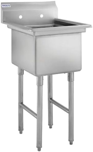 Kratos 29N-008-Commercial NSF 1 Compartment Sink - 18"Wx18"Lx12"H Bowl Size - 18" Drain Board in Saudi Arabia