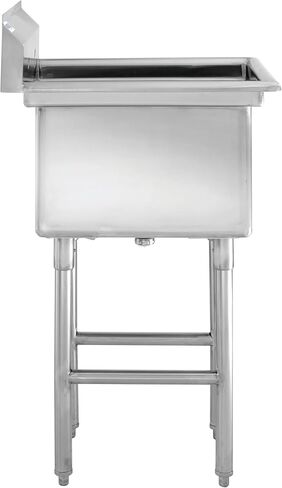 Kratos 29N-008-Commercial NSF 1 Compartment Sink - 18"Wx18"Lx12"H Bowl Size - 18" Drain Board in Saudi Arabia
