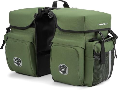 Bike Bag Accessories Panniers for Bicycle Rear Rack Bag 45L Waterproof Mountain Electric Bike Saddle Bag for Cycling Traveling Commuting Black in Kuwait