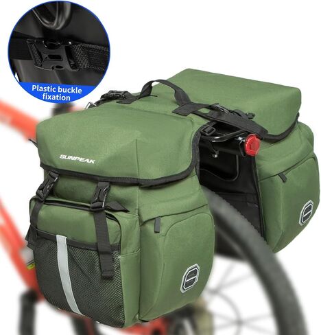 Bike Bag Accessories Panniers for Bicycle Rear Rack Bag 45L Waterproof Mountain Electric Bike Saddle Bag for Cycling Traveling Commuting Black in Kuwait