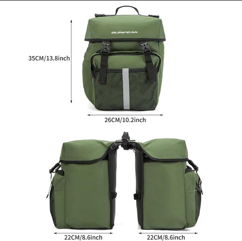 Bike Bag Accessories Panniers for Bicycle Rear Rack Bag 45L Waterproof Mountain Electric Bike Saddle Bag for Cycling Traveling Commuting Black in Kuwait