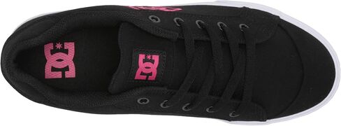 DC Girls Chelsea Skate Shoe ، Stency Black/Pink ، 12 Little Kid US in Saudi Arabia