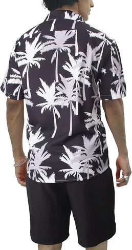 VahRuta Mens Beach Vacation Clothes 2025 Summer Outfits Floral Hawaiian Button Down Shirt and Shorts Set in Kuwait