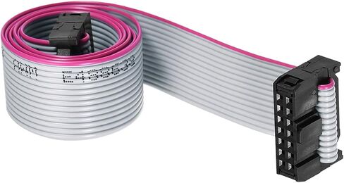 DMiotech 14Pins 2.54mm Pitch 50cm Length IDC Wire Flat Ribbon Cable FC to FC Connector A-Type Jumper Wire Gray for Computer LED Display DVD in Saudi Arabia