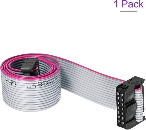 DMiotech 14Pins 2.54mm Pitch 50cm Length IDC Wire Flat Ribbon Cable FC to FC Connector A-Type Jumper Wire Gray for Computer LED Display DVD in Saudi Arabia