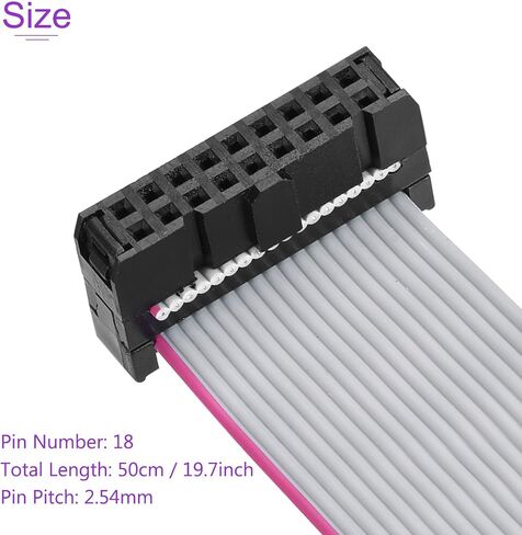 DMiotech 14Pins 2.54mm Pitch 50cm Length IDC Wire Flat Ribbon Cable FC to FC Connector A-Type Jumper Wire Gray for Computer LED Display DVD in Saudi Arabia