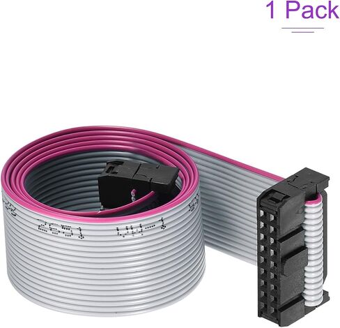 DMiotech 14Pins 2.54mm Pitch 50cm Length IDC Wire Flat Ribbon Cable FC to FC Connector A-Type Jumper Wire Gray for Computer LED Display DVD in Saudi Arabia