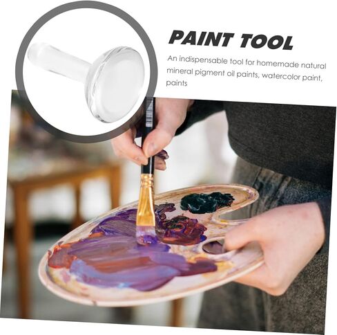 Nuobesty Pigment Glass طحن مدقة فنية شفافة لخلط الدهانات الزيت المائي المائي التقليدية الطلاء الصيني المريح متعدد الوظائف مولر in Kuwait