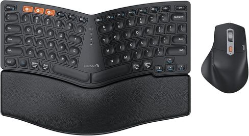 ProtoArc Bluetooth Ergonomic Keyboard Mouse, EKM04 Mini Compact Wireless Ergo Keyboard Mouse Combo, Split Design, Wrist Rest, Multi-Device, Rechargeable, for Windows, Mac OS - Space Gray in Saudi Arabia
