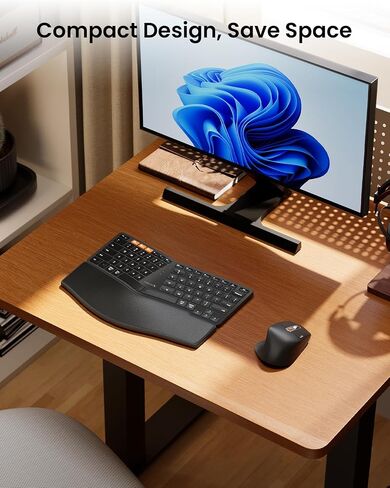 ProtoArc Bluetooth Ergonomic Keyboard Mouse, EKM04 Mini Compact Wireless Ergo Keyboard Mouse Combo, Split Design, Wrist Rest, Multi-Device, Rechargeable, for Windows, Mac OS - Space Gray in Saudi Arabia