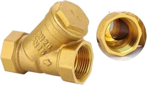 1pc 1/2" 3/4" 1" BSP Female Thread Brass Inline Y Type Filter Strainer Valve Pipe Fitting Connector Adapter For Water(1/2") in Saudi Arabia