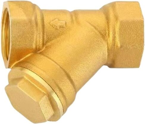 1pc 1/2" 3/4" 1" BSP Female Thread Brass Inline Y Type Filter Strainer Valve Pipe Fitting Connector Adapter For Water(1/2") in Saudi Arabia