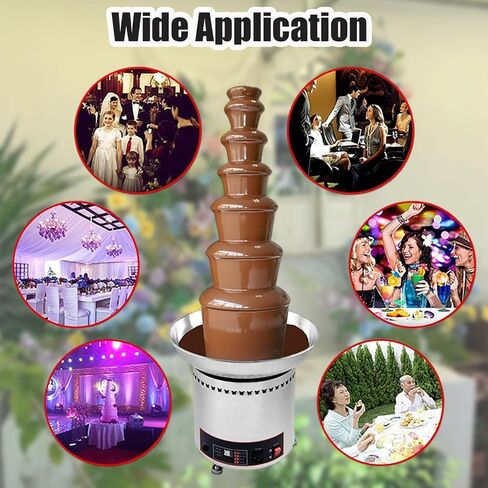 intsupermai 4 مستويات شوكولاتة فوندو مع التحكم الرقمي ، وسعة 6.6ibs ، الفولاذ المقاوم للصدأ لحفلات الزفاف أحداث الأحداث 110 فولت (4 مستويات) in Kuwait
