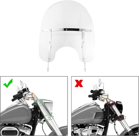 Green-L Clear Windshield Windscreen with Mounting Bracket Kit Fit for Harley Heritage Softail Slim Classic Fat Boy Deluxe 2000-2017 in Saudi Arabia