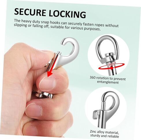 Supvox 24pcs Snap Hooks مقاطع دوارة ثقيلة للخدمة الأليفة لأدوات مفاتيح Pet Leashes وأكثر أمانًا سهلة الاستخدام موصلات حبل محمولة داخلية داخلية in Saudi Arabia