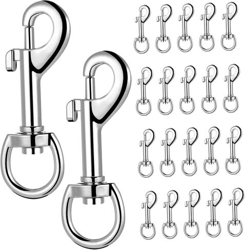Yardwe 24Pcs Snap Hooks for Pet Leashes Keychains More Heavy Duty Metal Clips Locking Rotating Clasp Versatile Connectors for Ropes Inner in Saudi Arabia