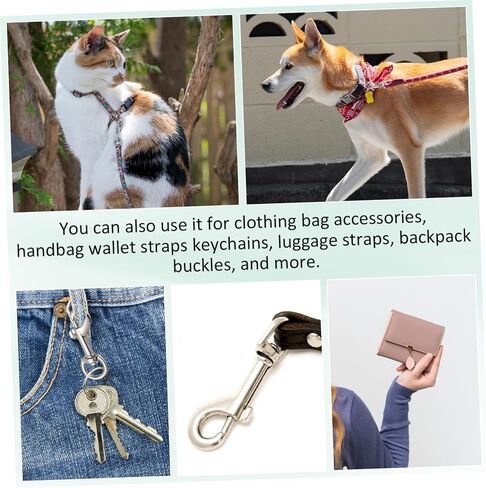 Yardwe 24Pcs Snap Hooks for Pet Leashes Keychains More Heavy Duty Metal Clips Locking Rotating Clasp Versatile Connectors for Ropes Inner in Saudi Arabia