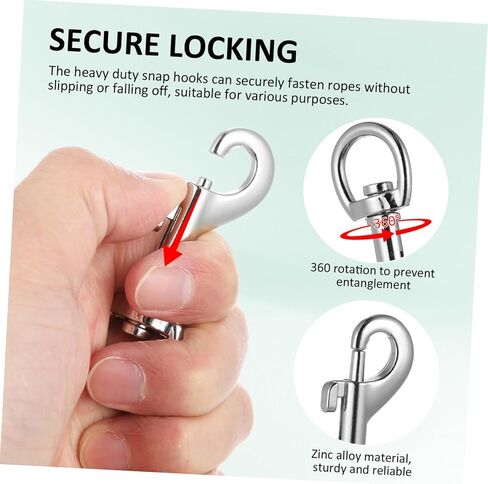 Yardwe 24Pcs Snap Hooks for Pet Leashes Keychains More Heavy Duty Metal Clips Locking Rotating Clasp Versatile Connectors for Ropes Inner in Saudi Arabia