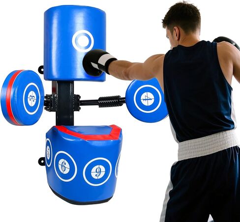 INNOLIFE Multi-Point Sparring EVA Speed Boxing Target Practice Target Columns Rebound Shock Absorption Speed Bar Wall Heavy-Duty Punching Bags Human Battle Target Red Blue in Saudi Arabia