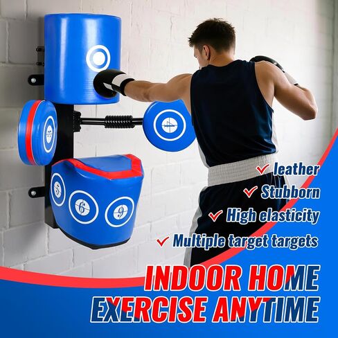 INNOLIFE Multi-Point Sparring EVA Speed Boxing Target Practice Target Columns Rebound Shock Absorption Speed Bar Wall Heavy-Duty Punching Bags Human Battle Target Red Blue in Saudi Arabia