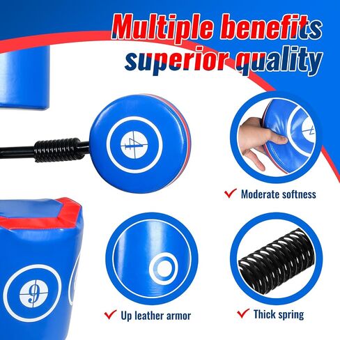 INNOLIFE Multi-Point Sparring EVA Speed Boxing Target Practice Target Columns Rebound Shock Absorption Speed Bar Wall Heavy-Duty Punching Bags Human Battle Target Red Blue in Saudi Arabia