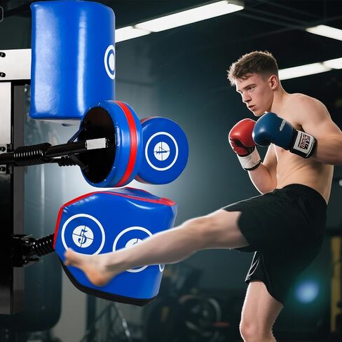 INNOLIFE Multi-Point Sparring EVA Speed Boxing Target Practice Target Columns Rebound Shock Absorption Speed Bar Wall Heavy-Duty Punching Bags Human Battle Target Red Blue in Saudi Arabia