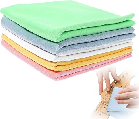5 PCS Flute Cleaning Cloth, Guitar Cleaning Cloth, Soft Cloth for Violin, Microfiber Cleaning Cloth Soft Lint Free Instrument Cleaning Cloth for Guitar Piano Brass Trumpet, Lenses, 12x12 inch in Saudi Arabia