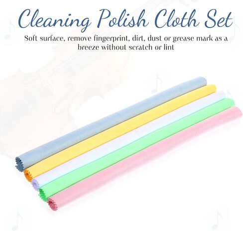 5 PCS Flute Cleaning Cloth, Guitar Cleaning Cloth, Soft Cloth for Violin, Microfiber Cleaning Cloth Soft Lint Free Instrument Cleaning Cloth for Guitar Piano Brass Trumpet, Lenses, 12x12 inch in Saudi Arabia